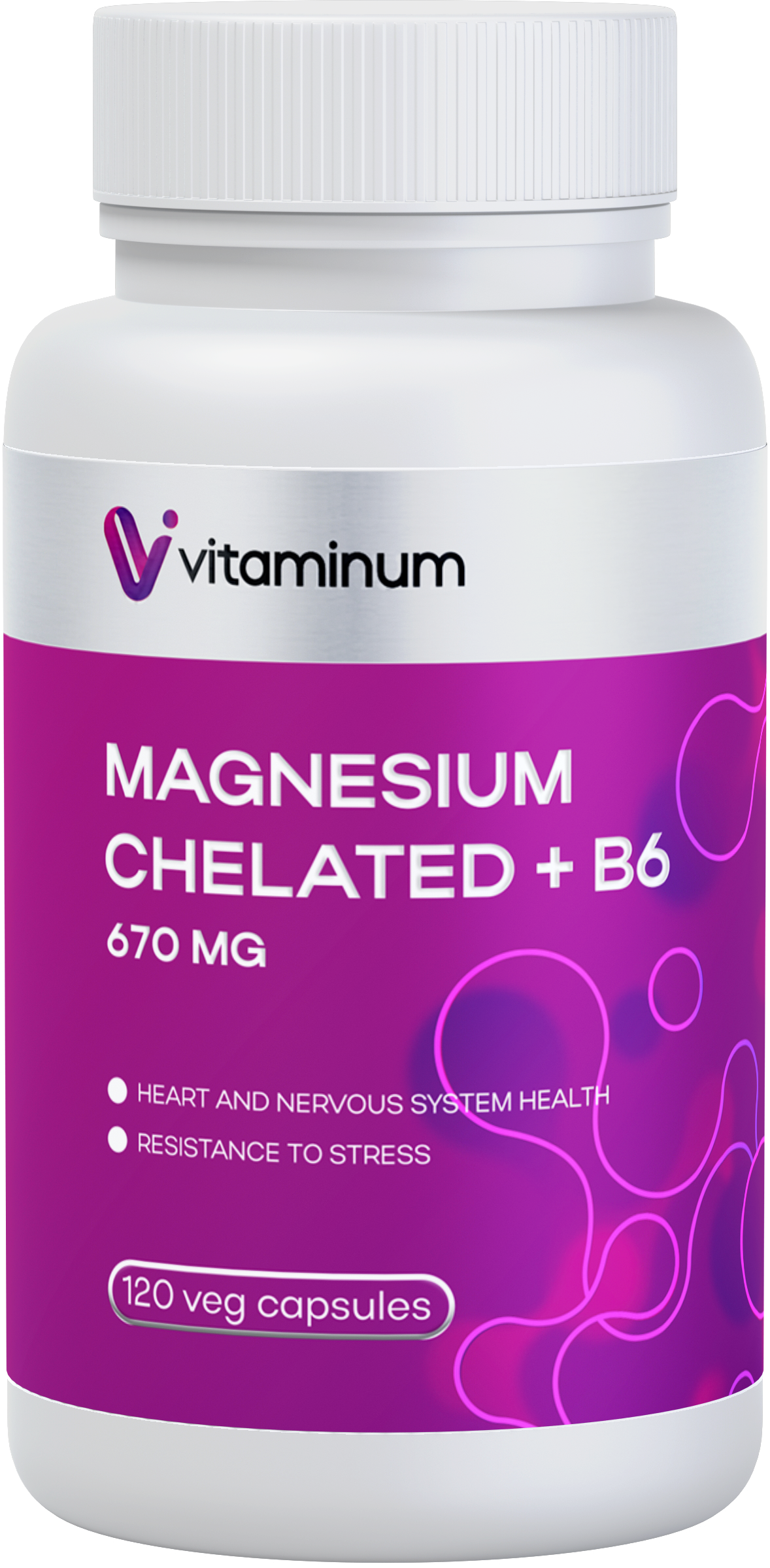  Vitaminum МАГНИЙ ХЕЛАТ + витамин В6 (670 MG) 120 капсул 800 мг  в Элисте