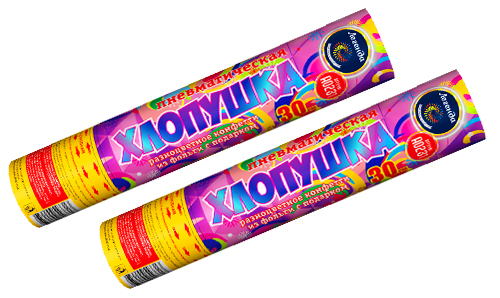  Пневмохлопушка 30 см с разноцветным конфетти и подарком  в Элисте